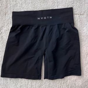 NVGTN Black Solid Seamless Shorts